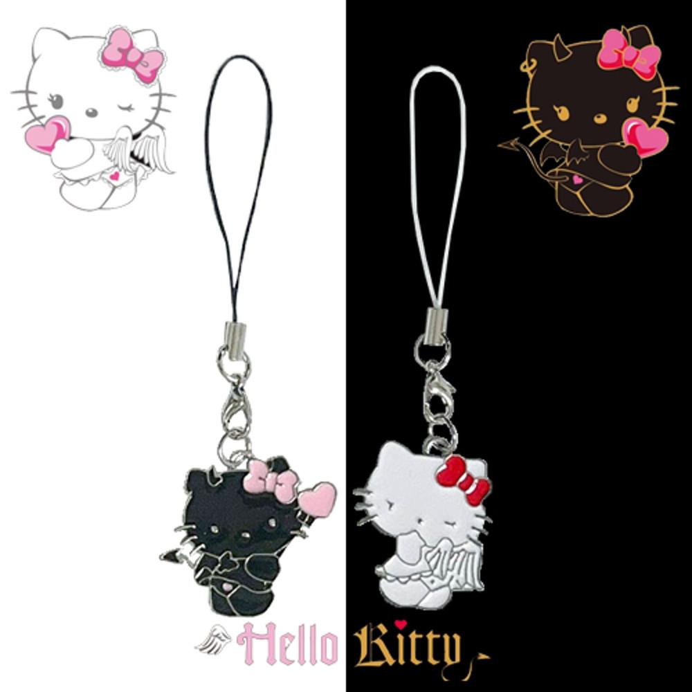 angel&devil kitty key ring