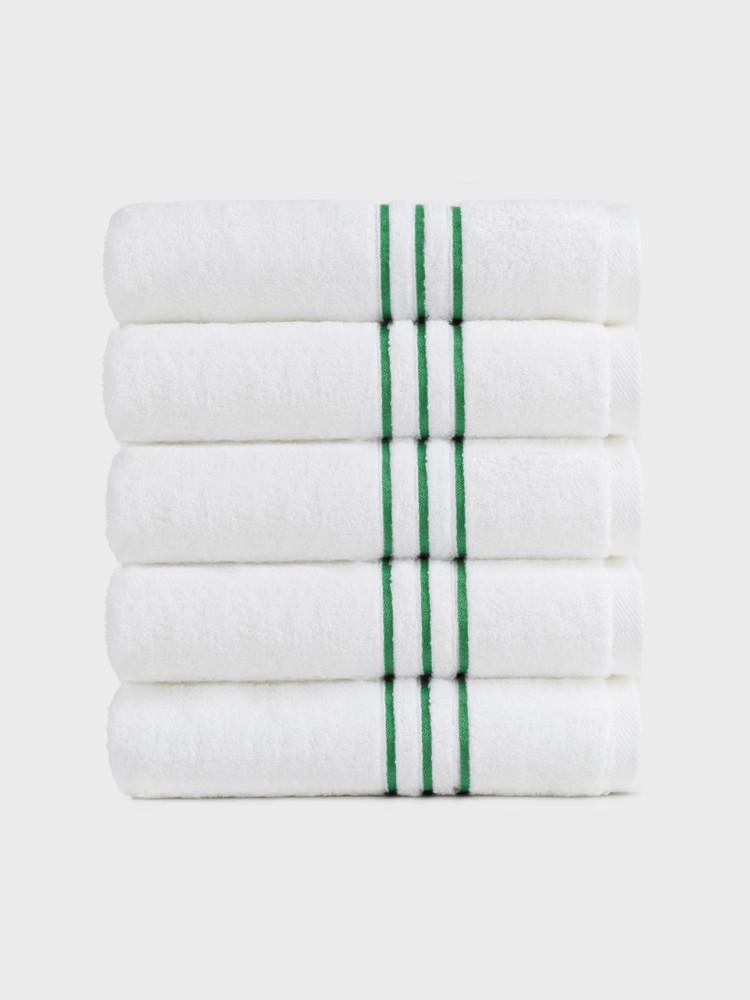 TWB 타월 스트라이프 페이스 - W 그린 5P 세트