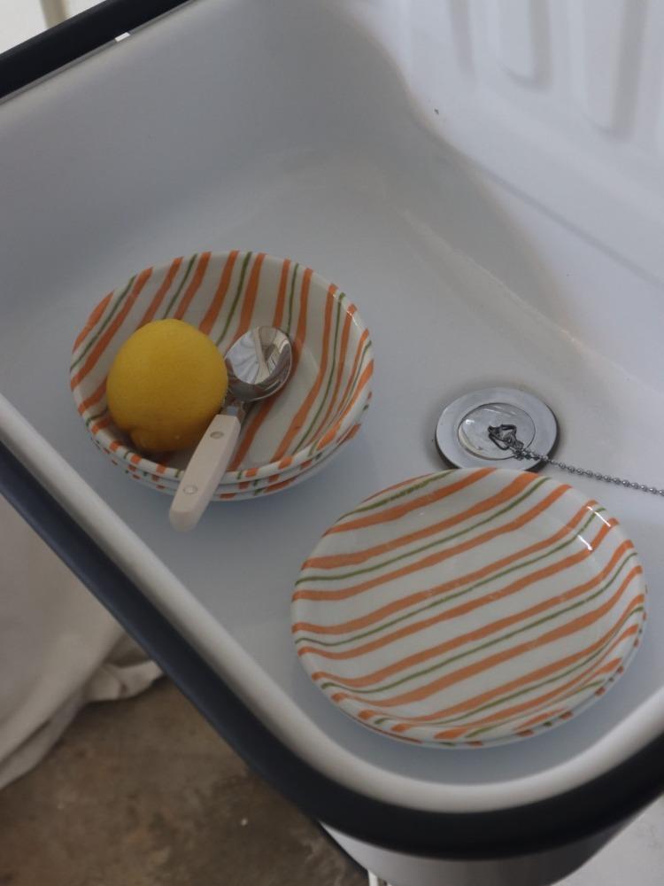 Retro stripe plate&bowl_4types