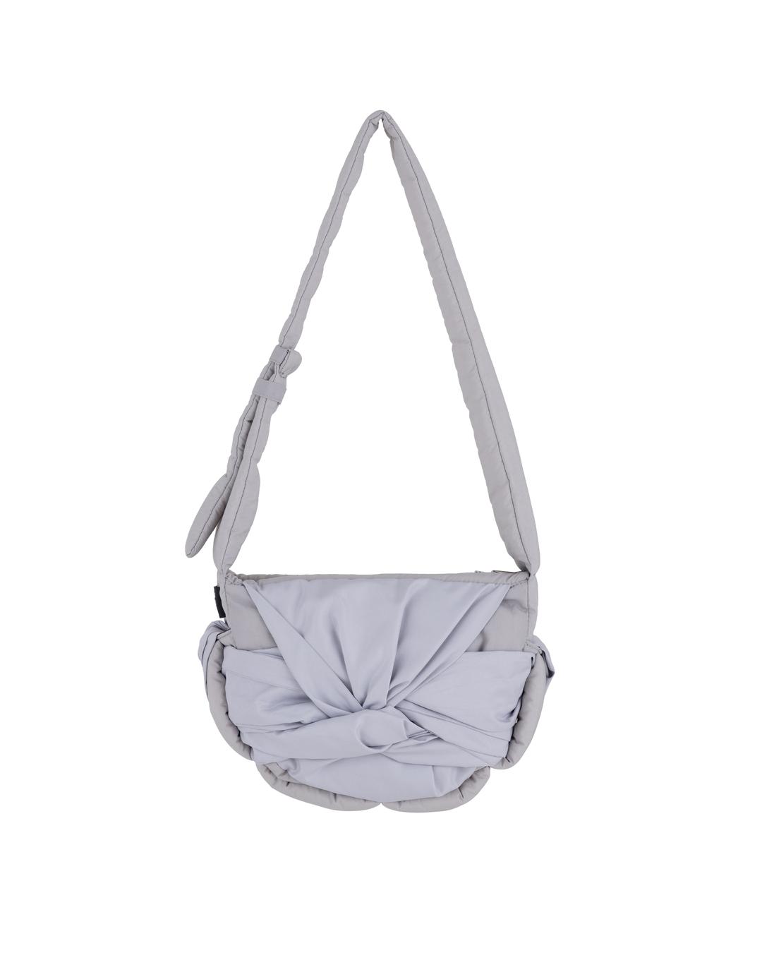 Knotted Mini Padding Bag (Nylon-silver)