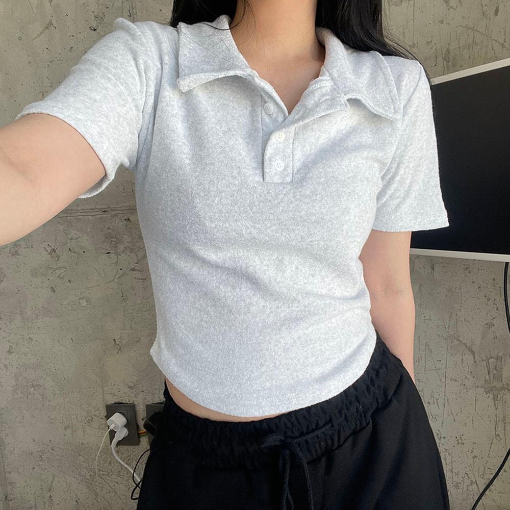 towel collar T-shirt 타올 슬림 카라 티셔츠(2color)