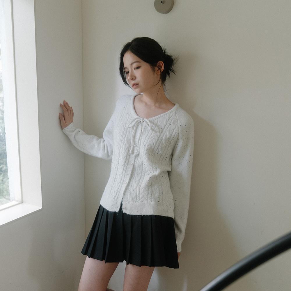 [29CM 단독] Ribbon Cable Knit Cardigan - Ivory