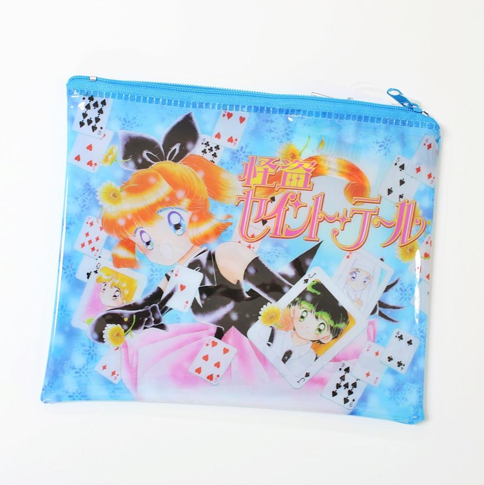 괴도 세인트 테일 클리어 플랫 파우치 천사소녀 네티 일본 고전 만화