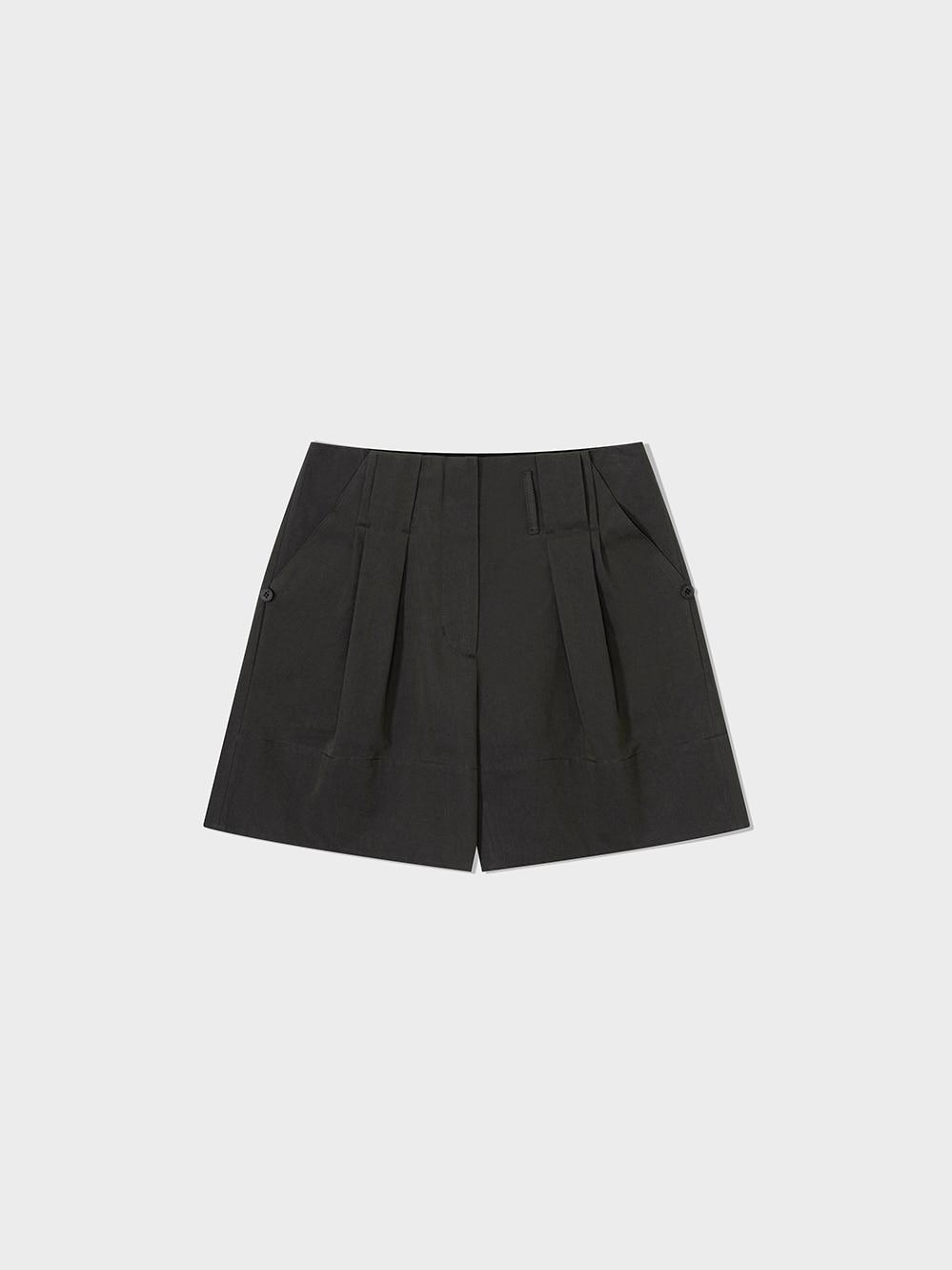 Tuck Point Turn-Up Shorts_Charcoal