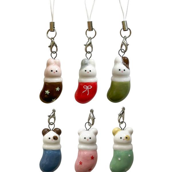 양말 토끼 / 곰돌이 미니 키링