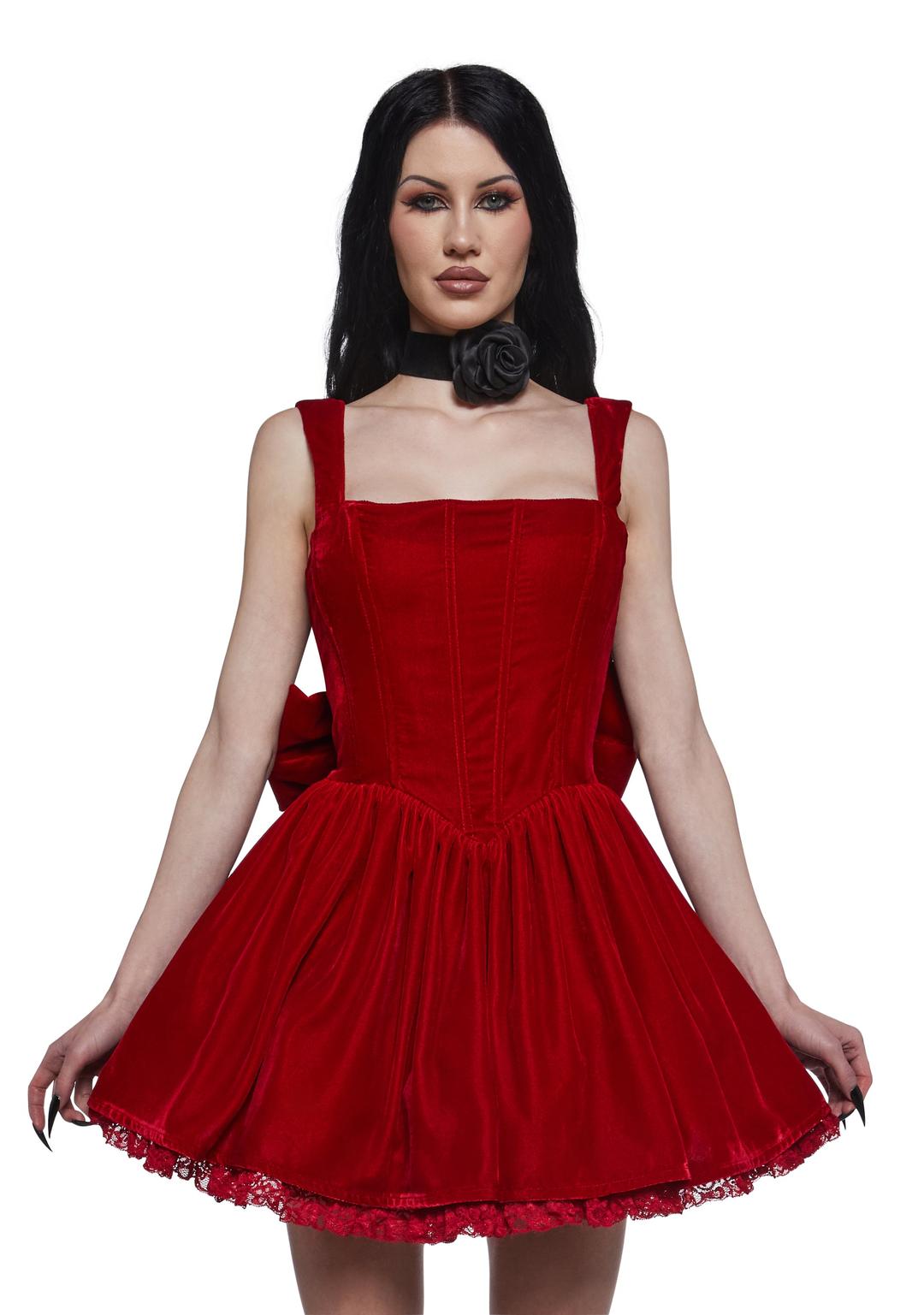 Radiant Occasions Corset Dress - Red - RED / XX-small