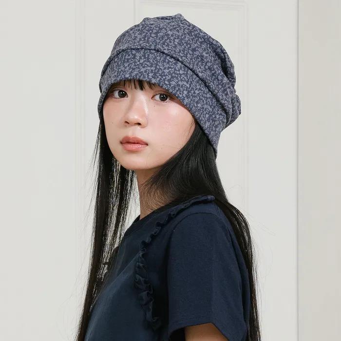 FFATS FLOWER TURBAN BEANIE_NAVY(NG2GSUAB29A)