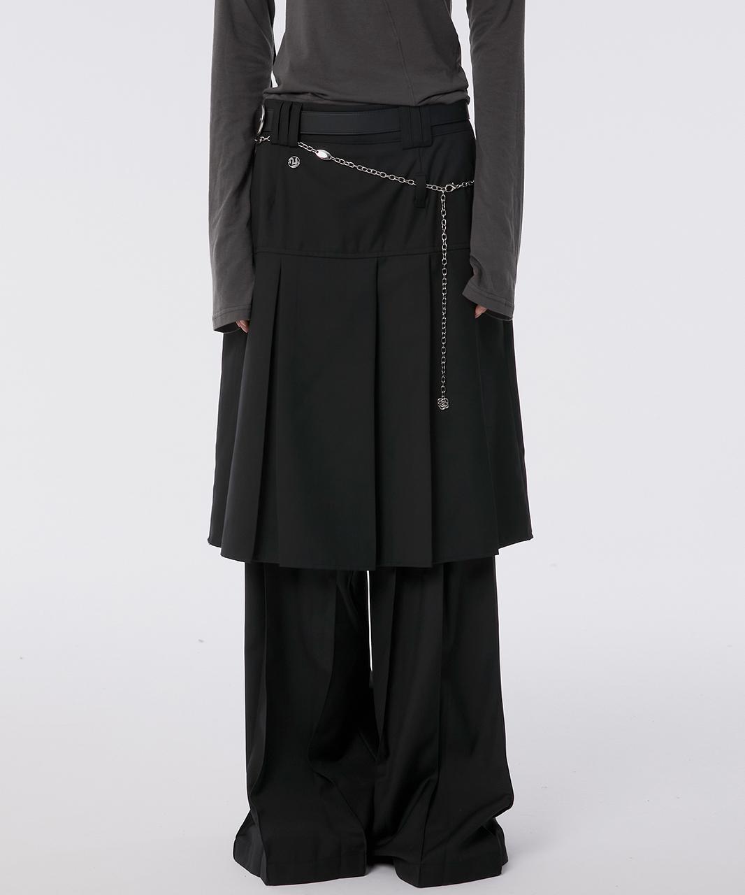 Pleats Midi Skirt (FL-243_Black)