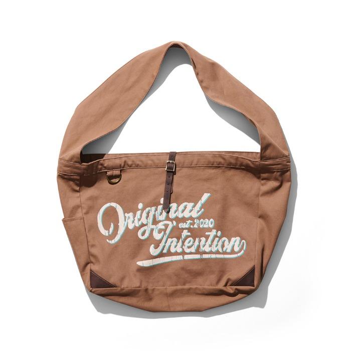 Original Intention Point Leather Mail Bag Brown