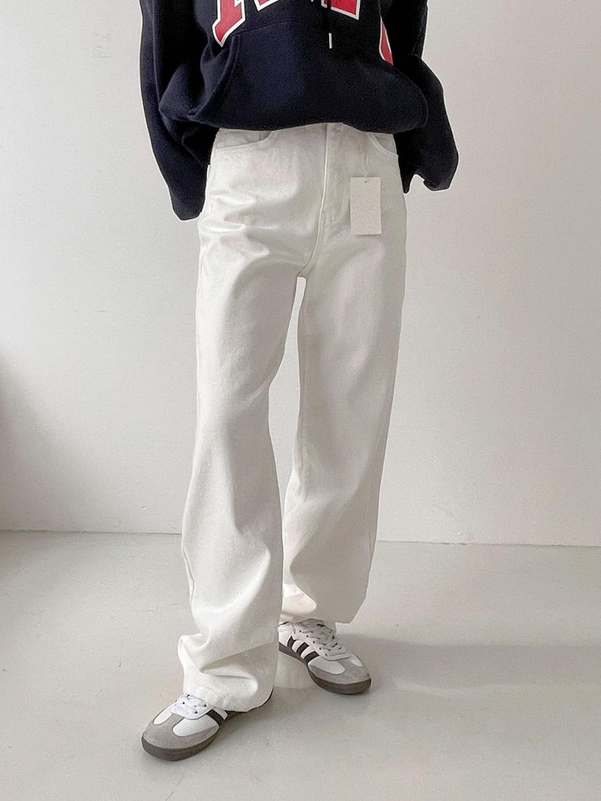 (S-XL) 기모 하이웨스트 롱 와이드 일자 팬츠 2color