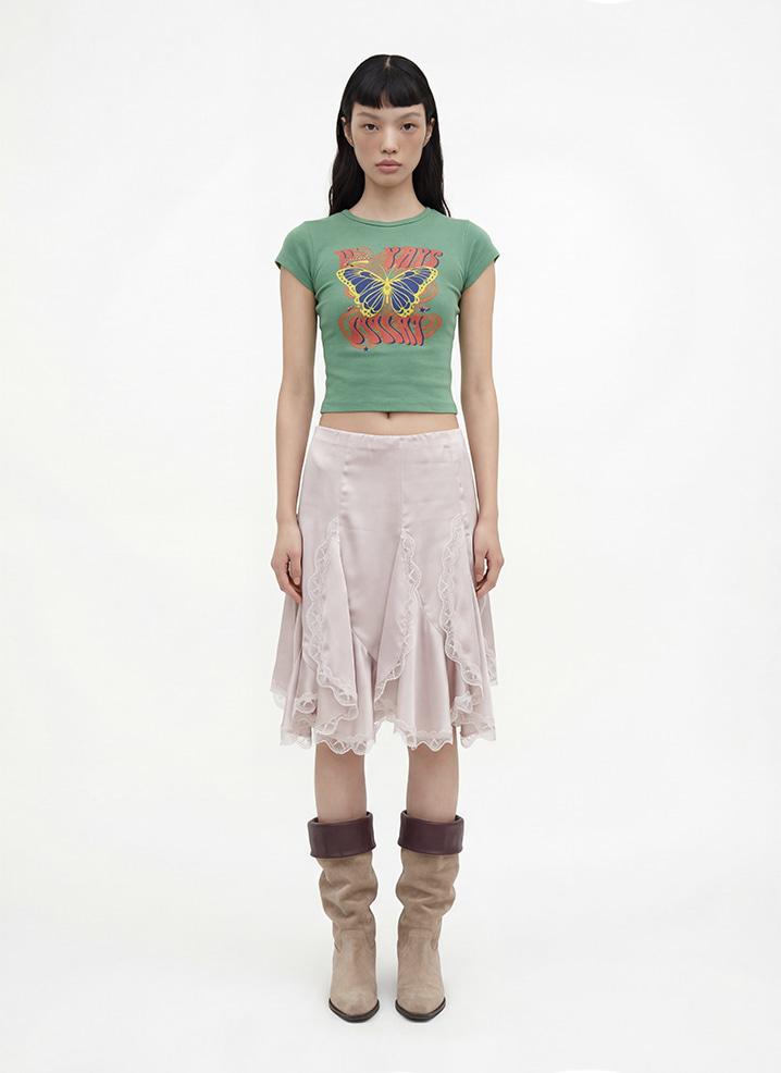 HOLY SATIN SKIRT (PINK)