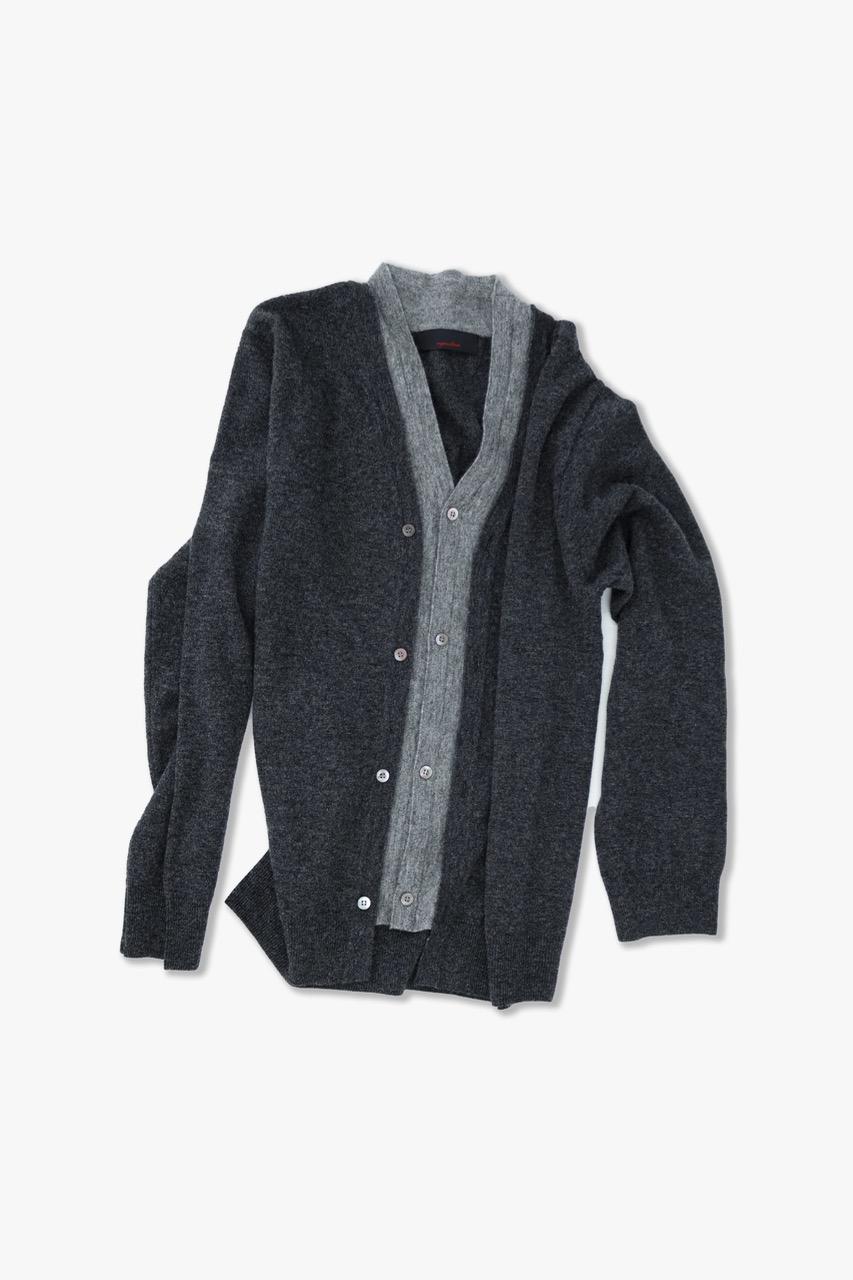 ANYTIME LOREAK - AZA V-NECK CARDIGAN (CHARCOAL)