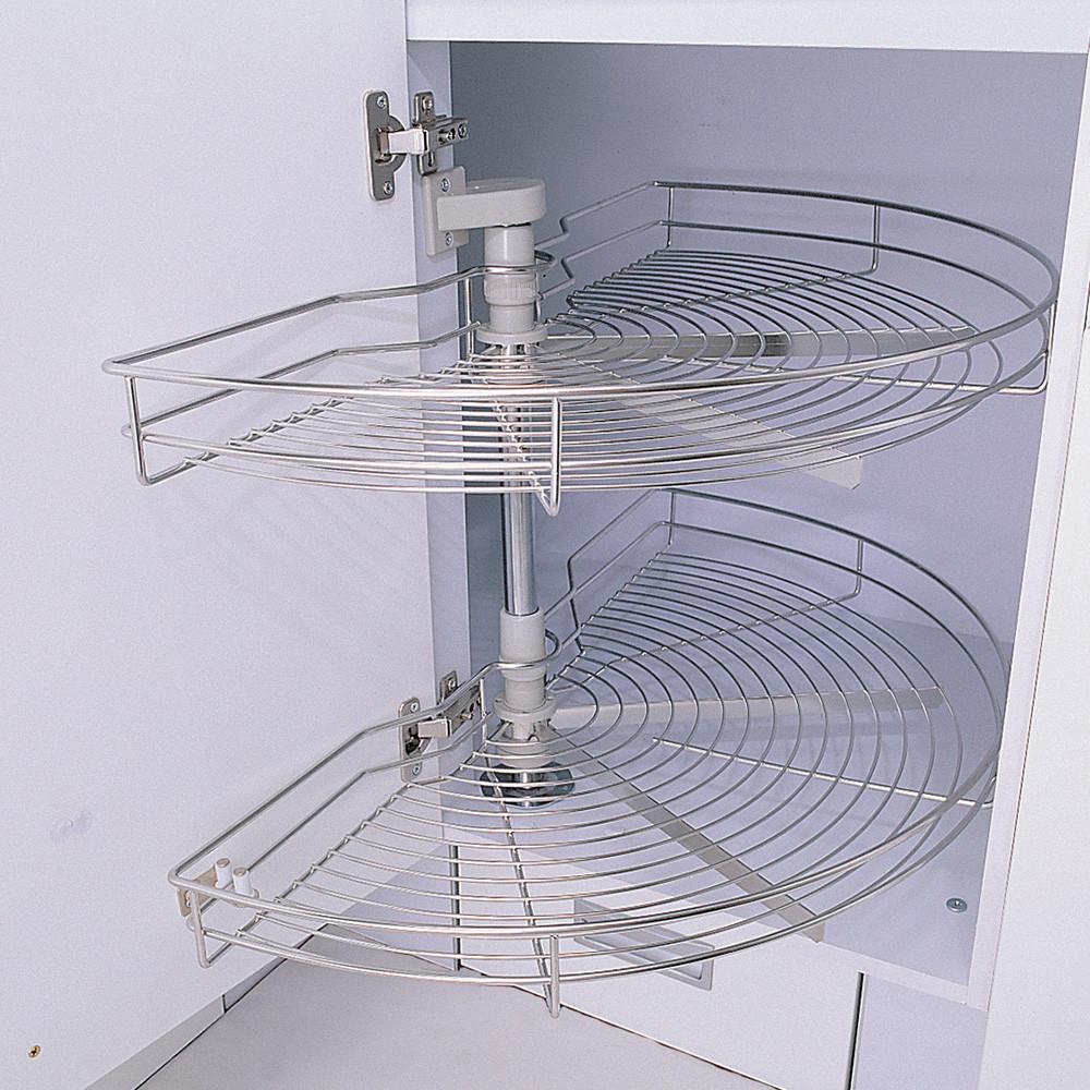 180도 2단 회전선반(400도어용 450도어용) / 180도 회전선반 씽크대 하부 코너선반 / 씽크대하부장 그릇정리대 / 주방하부 수납선반 주방180도 회전선반