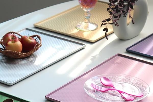 비스포크 사각 큐브 논슬립 카페 디저트 트레이 컬러 쟁반 (5color)