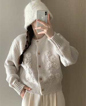 봉주르프로젝트 flower cardigan (2color)