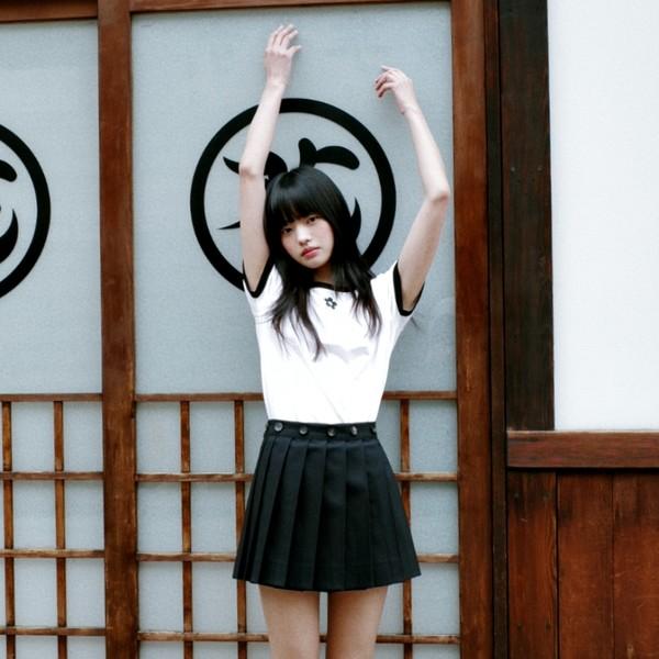 WRAP MINI PLEATS SKIRT_BLACK