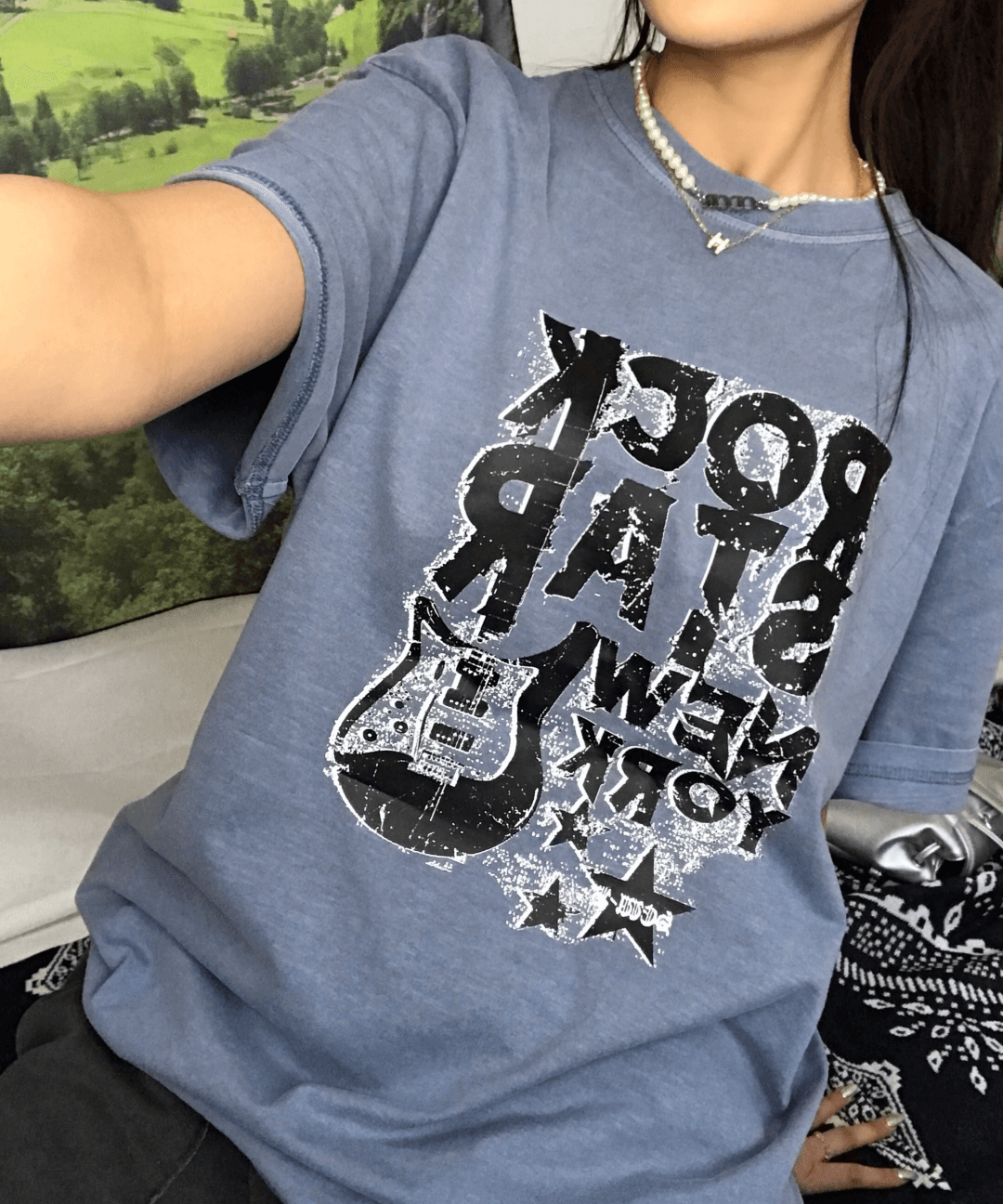 쏘브 MADE [당일] 피그먼트 오버핏 R.ST 블루 반팔티