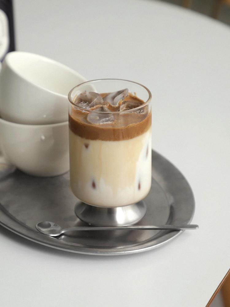 언더 스텐 고블렛잔 350ml / 투명 유리 일자 카페유리컵