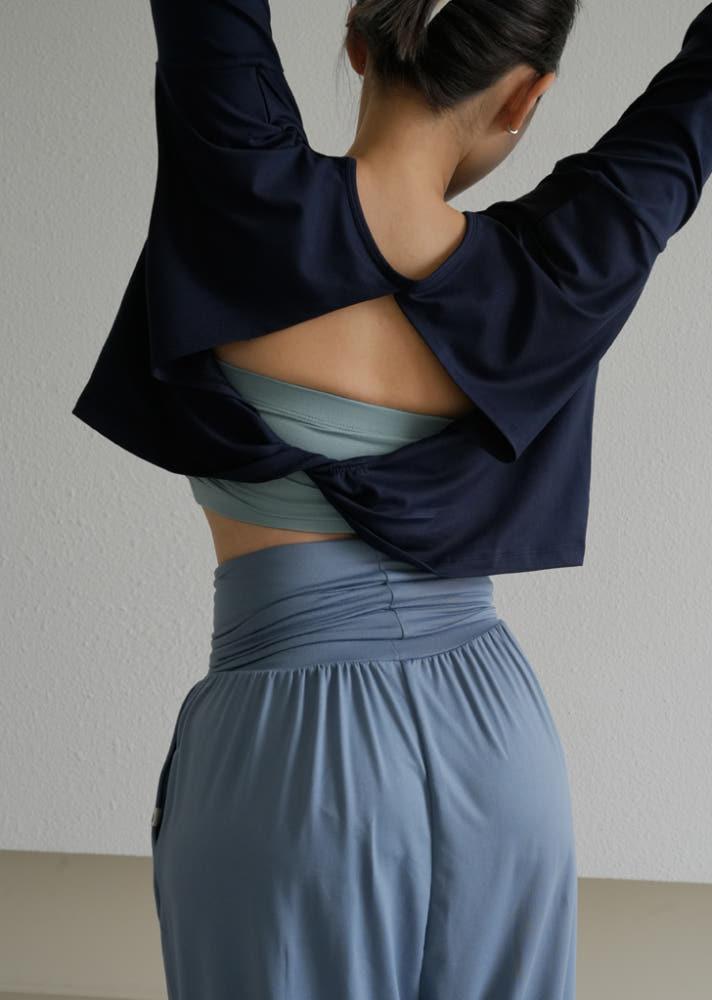 [스토리요가] 백오픈 소프트 커버업 빅사이즈 요가복 필라테스 홈트