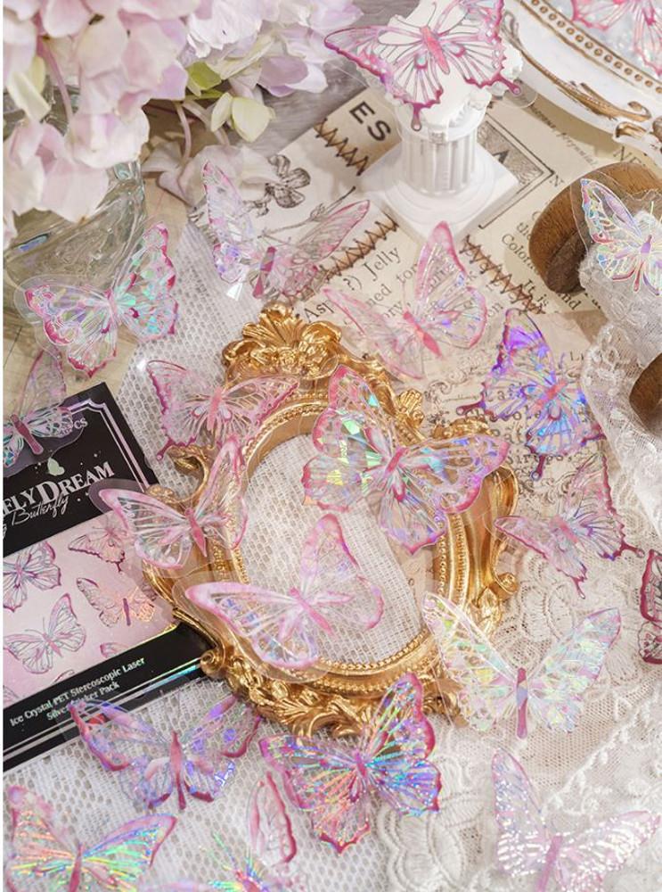 아이리스나비 홀로그램  나비 버터플라이 다이어리 다꾸 스티커