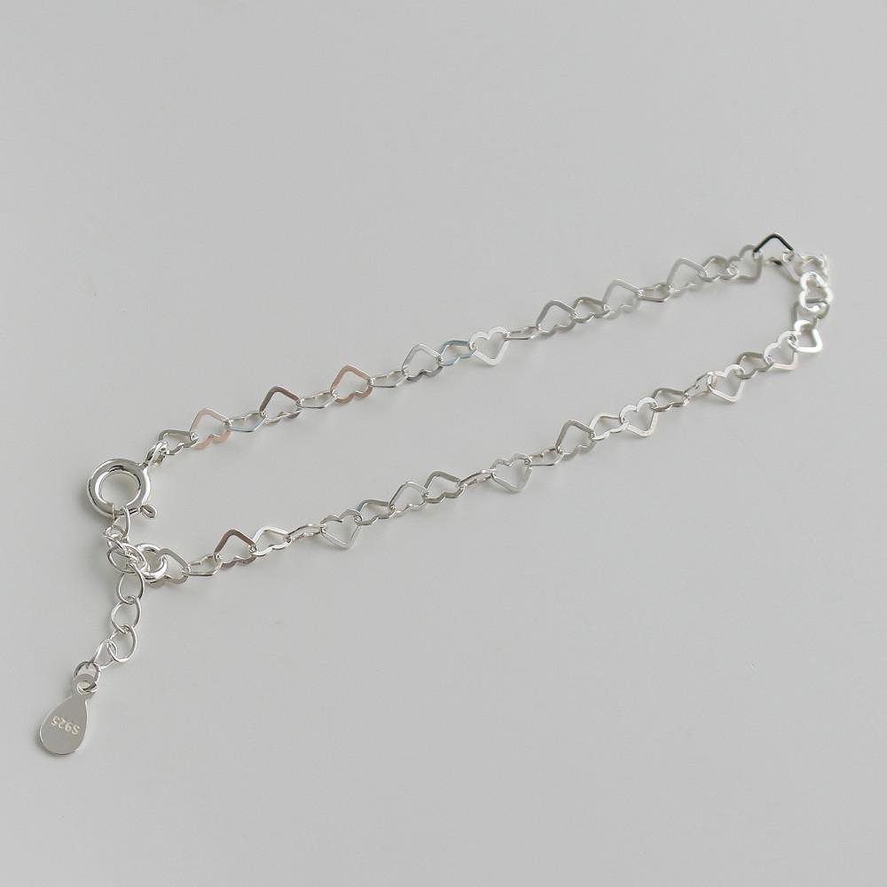 실버925 미니 하트체인 은팔찌