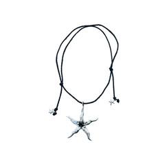 sheriff necklace ( onxy, rose quartz )