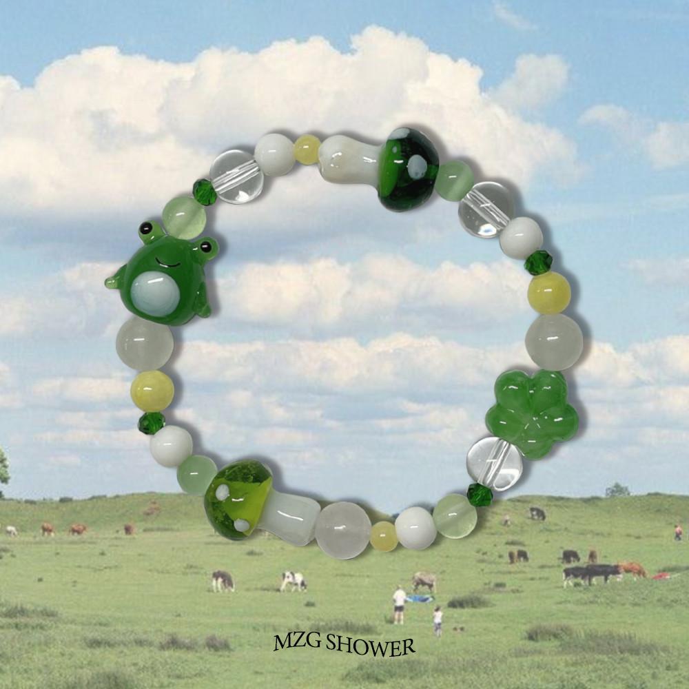 귀여운 원석 팔찌 frog&mushroom bracelet