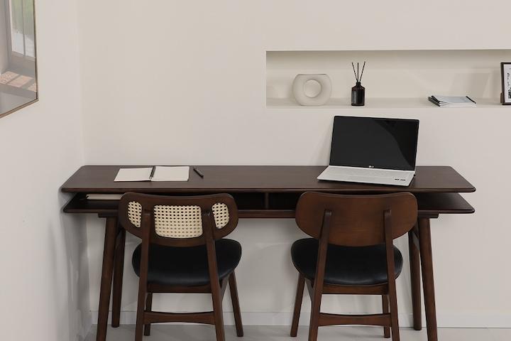 베니스 원목 아일랜드 홈바 테이블 책상 (스퀘어 1600)