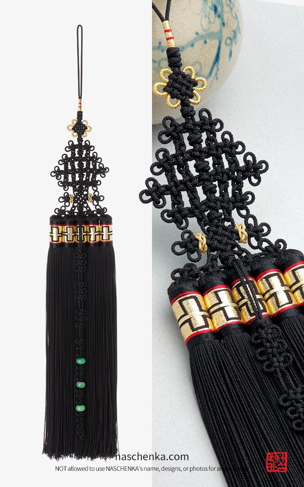 노리개 한복노리개 실크노리개 검은노리개 블랙노리개 남자노리개 쉽고 편안한 우리 전통 매듭 골드블랙