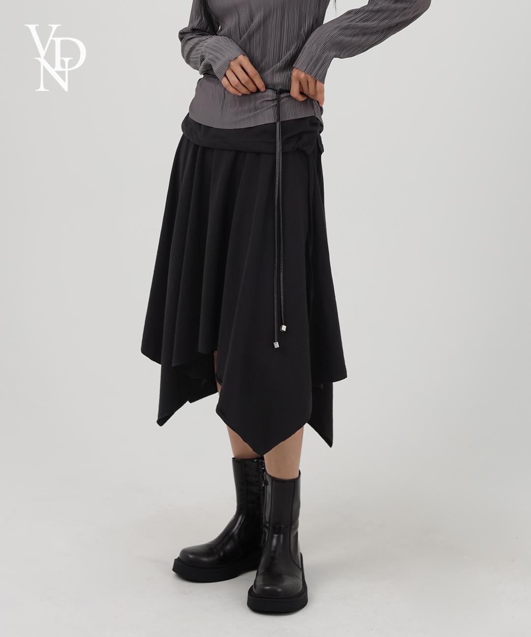 비니비디 [1만장돌파🏆][Made/숏,롱] 란드 언발란스 레이어드 밴딩 스커트