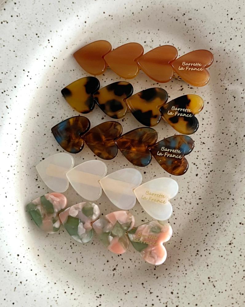 (크르와)물랑 하트 셀룰로오스 프랑스 헤어핀(8 color)