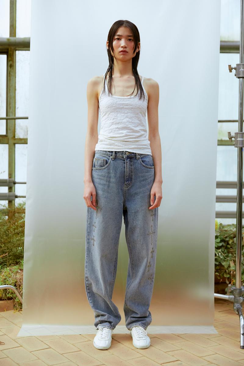 Gemstone Denim Pants (BLUE)
