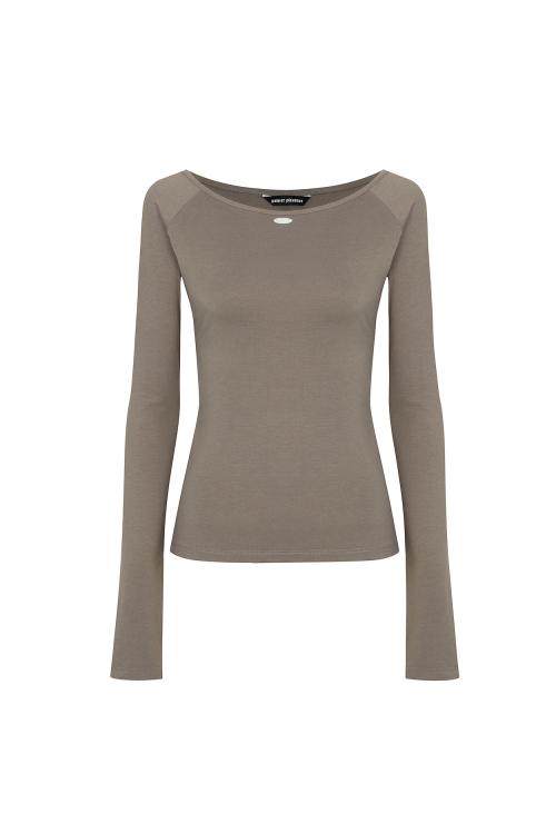 LOWER BOATNECK TOP cocoa