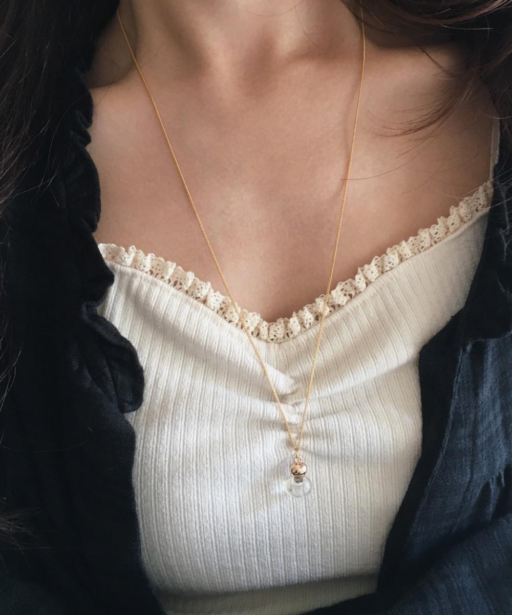 애쉬 글라스 롱 목걸이 (2color)