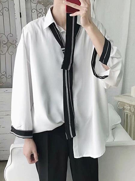 오버핏 타이 셔츠