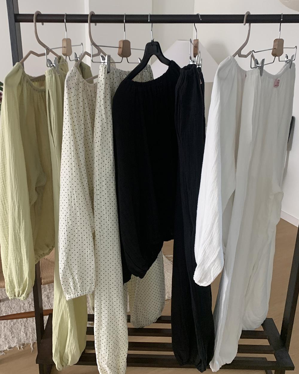 (by male) 거즈 요루 파자마 팬츠 (5c) 도트제외 당일