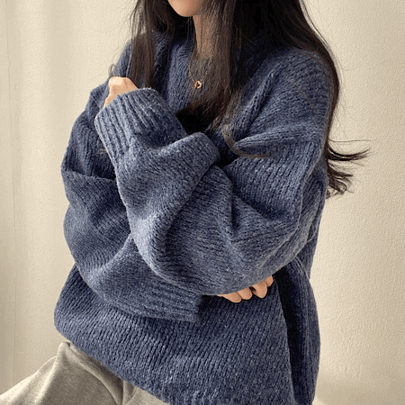 [레드~컬러추가!] 펌킨 라운드 루즈핏 니트 10color