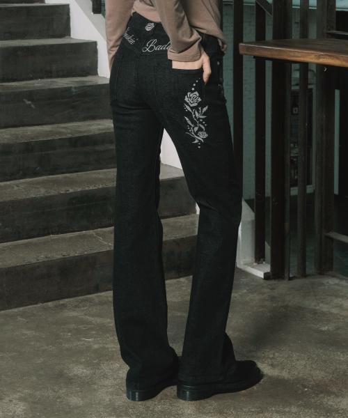 SMOKIN BADDIE DENIM PANTS BLACK