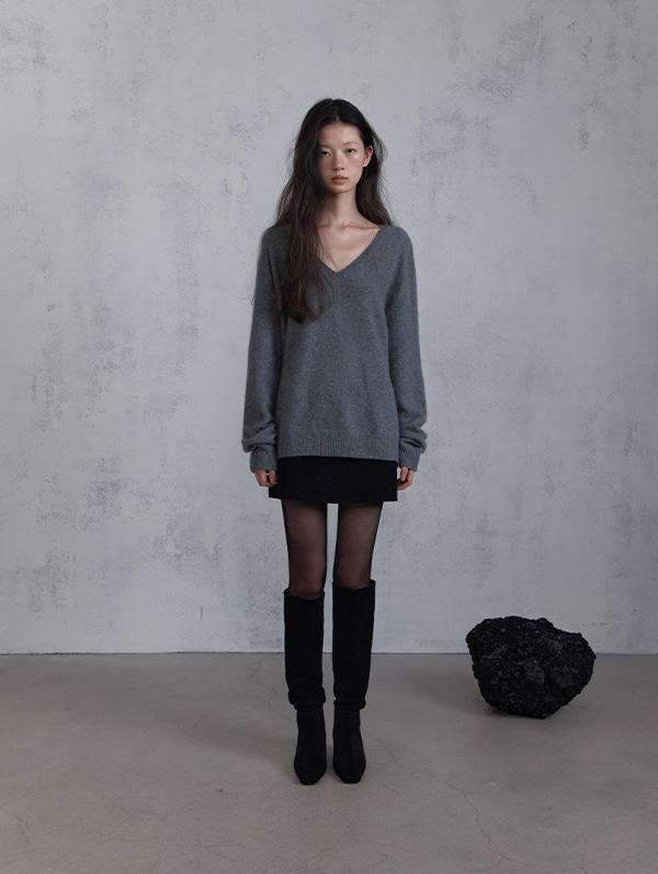 CORDUROY MINI SKIRT PANTS (BLACK)