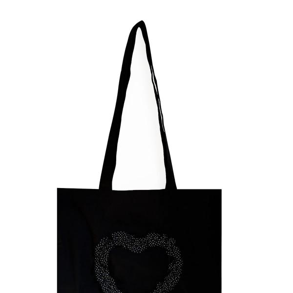 [50% OFF] DOT RUFFLE HEART COTTON BAG