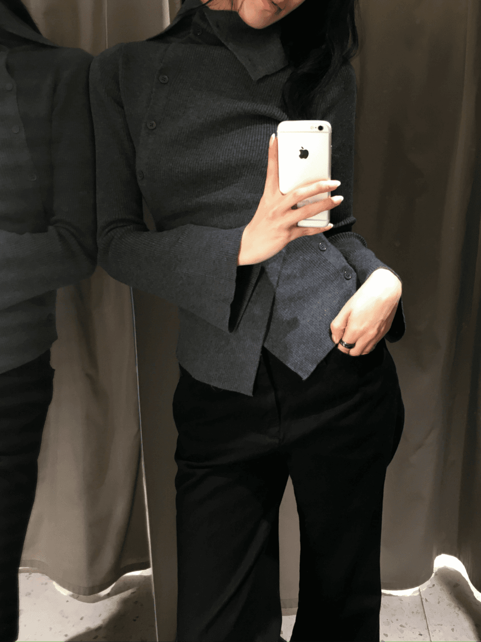 Button polar wrap long sleeve t-shirt (3 colors)