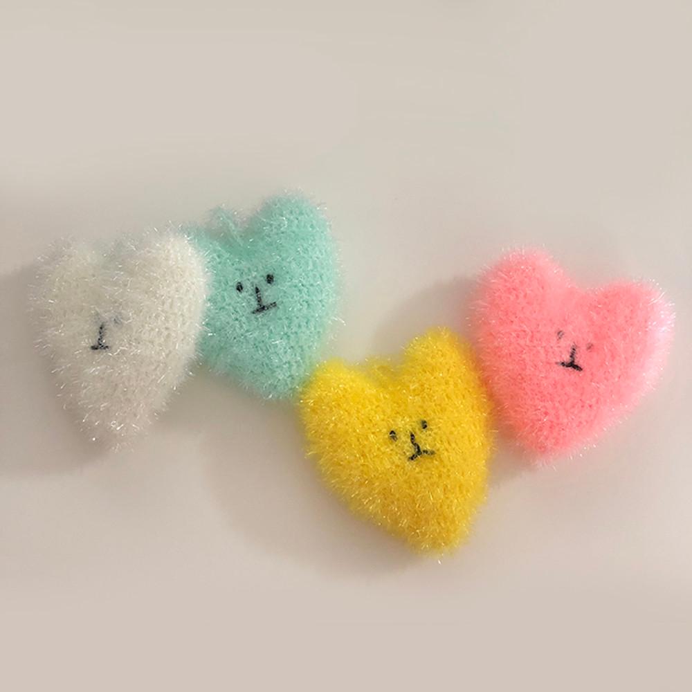 핸드메이드 하트 호빵 아크릴 수세미 뜨개 답례품 집들이 선물