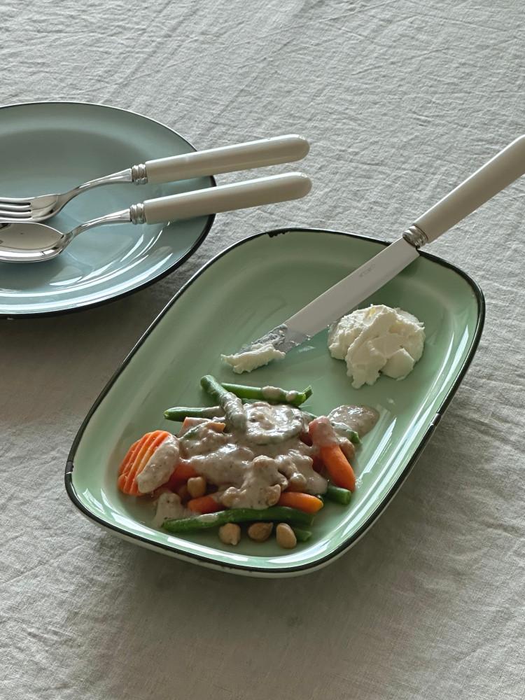 Vintage Plate(Square) 4 color/ 법랑 스타일 빈티지 사각 플레이트