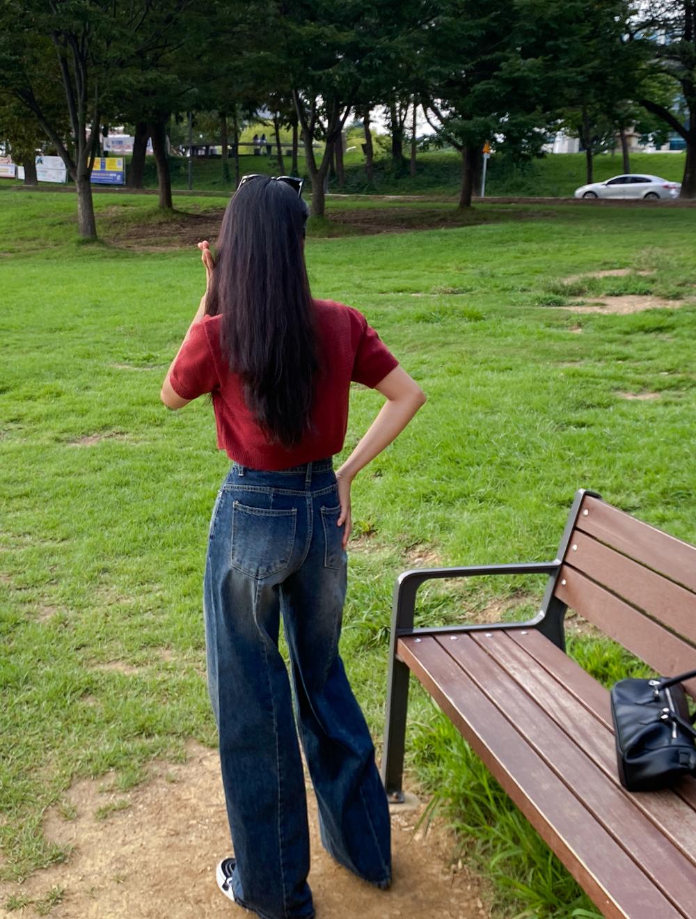 딥플리 백절개 딥워싱 데님 (1color)