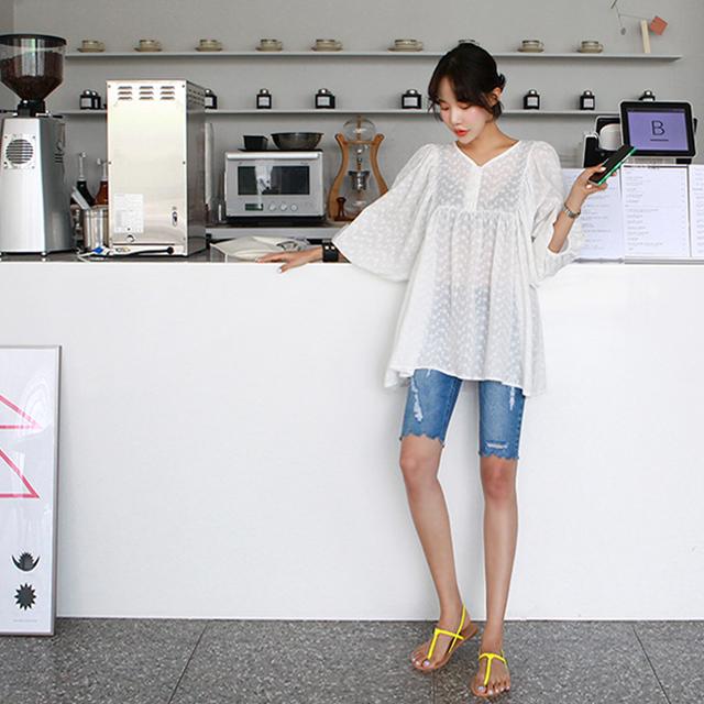 벌룬자수플레어블라우스(47차 재입고)