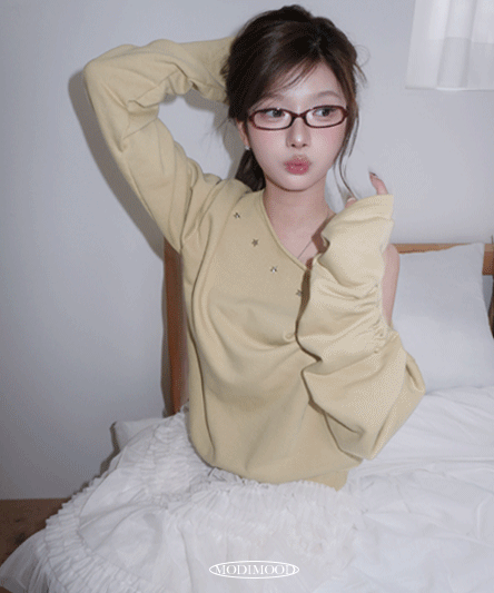 [MD소장/소매셔링💖] 소매셔링 스타 오프 맨투맨-4color