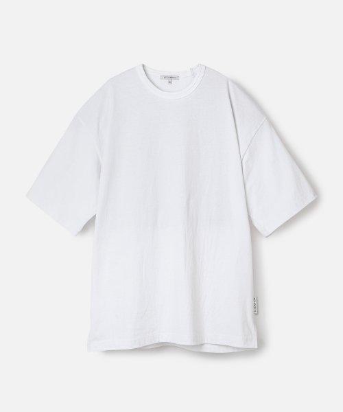 SEMI OVERSIZE HALF SLEEVE TEE (Premium BASIC)-WHITE