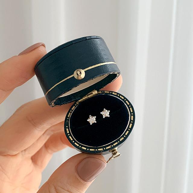 14Kgold / 큐빅별 귀걸이