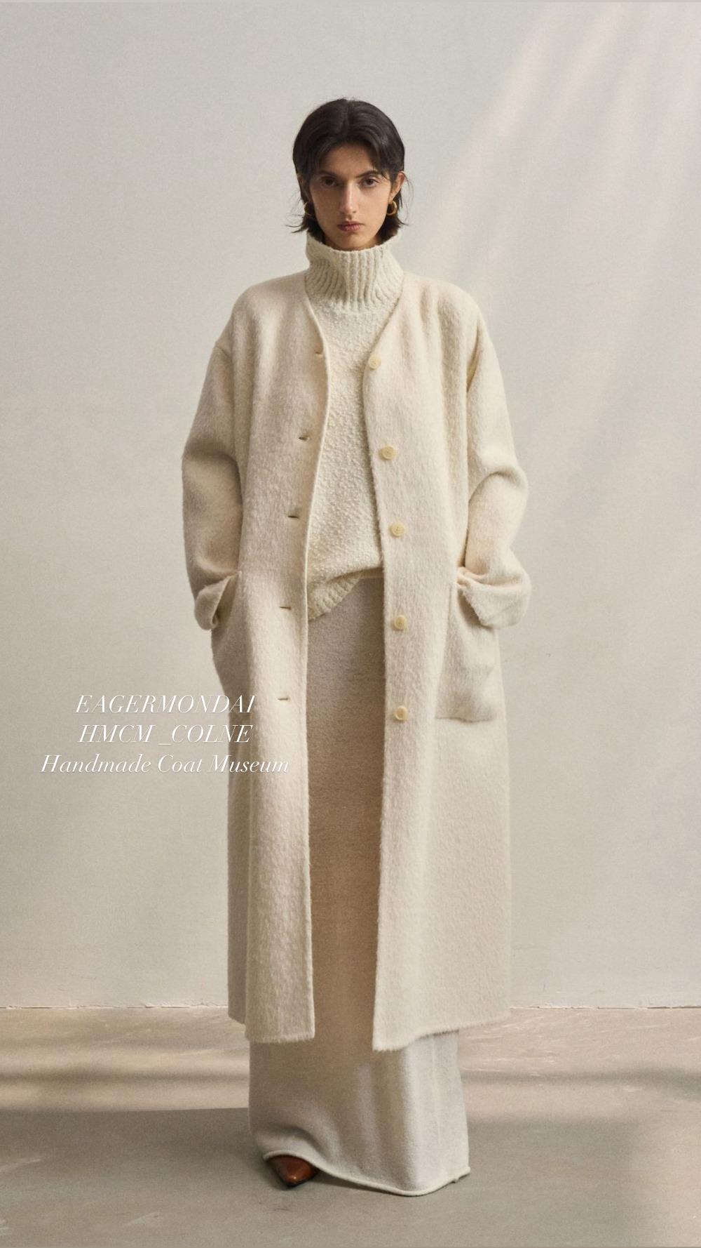 COLNE 프리미엄 수리 알파카 롱코트