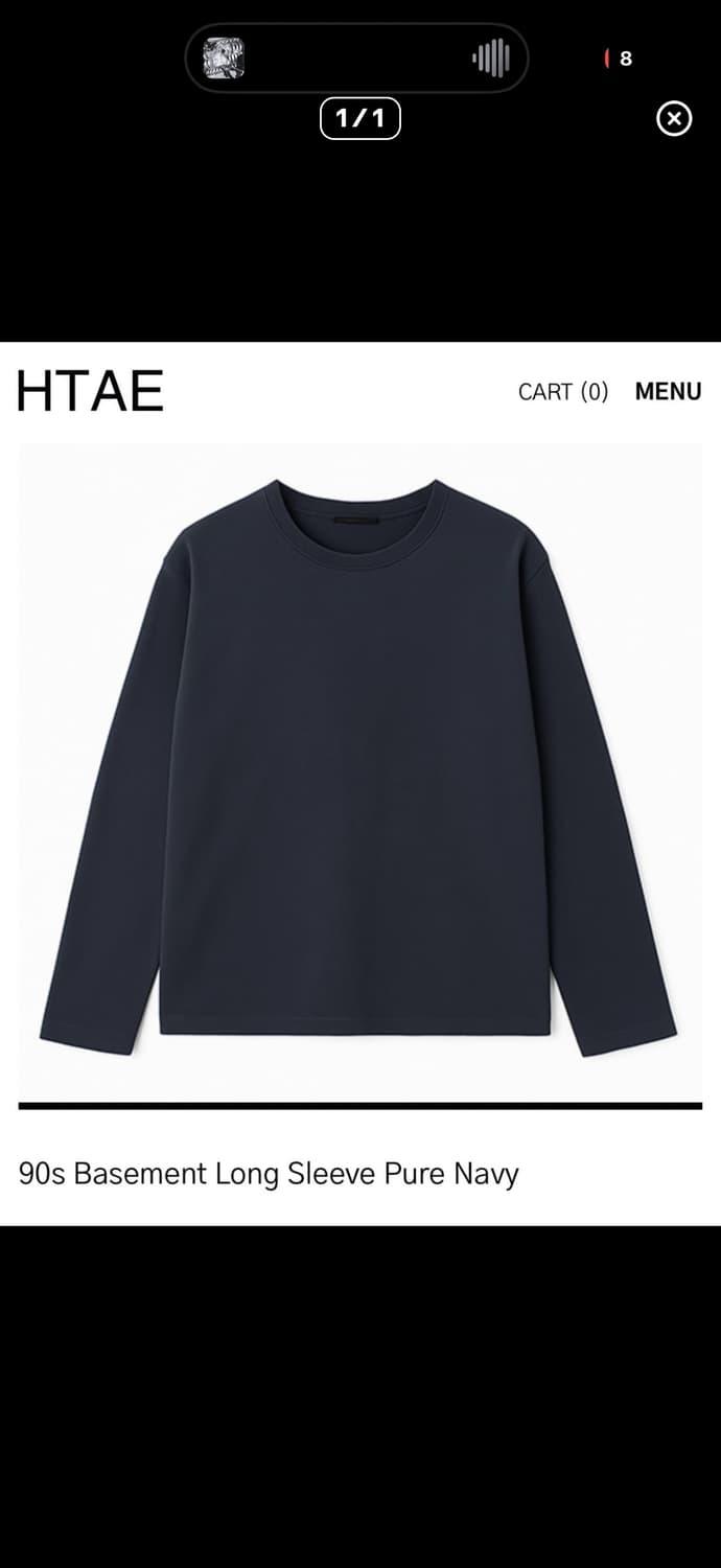 Htae 90s Basement Long Sleeve Pure Navy | 후루츠패밀리